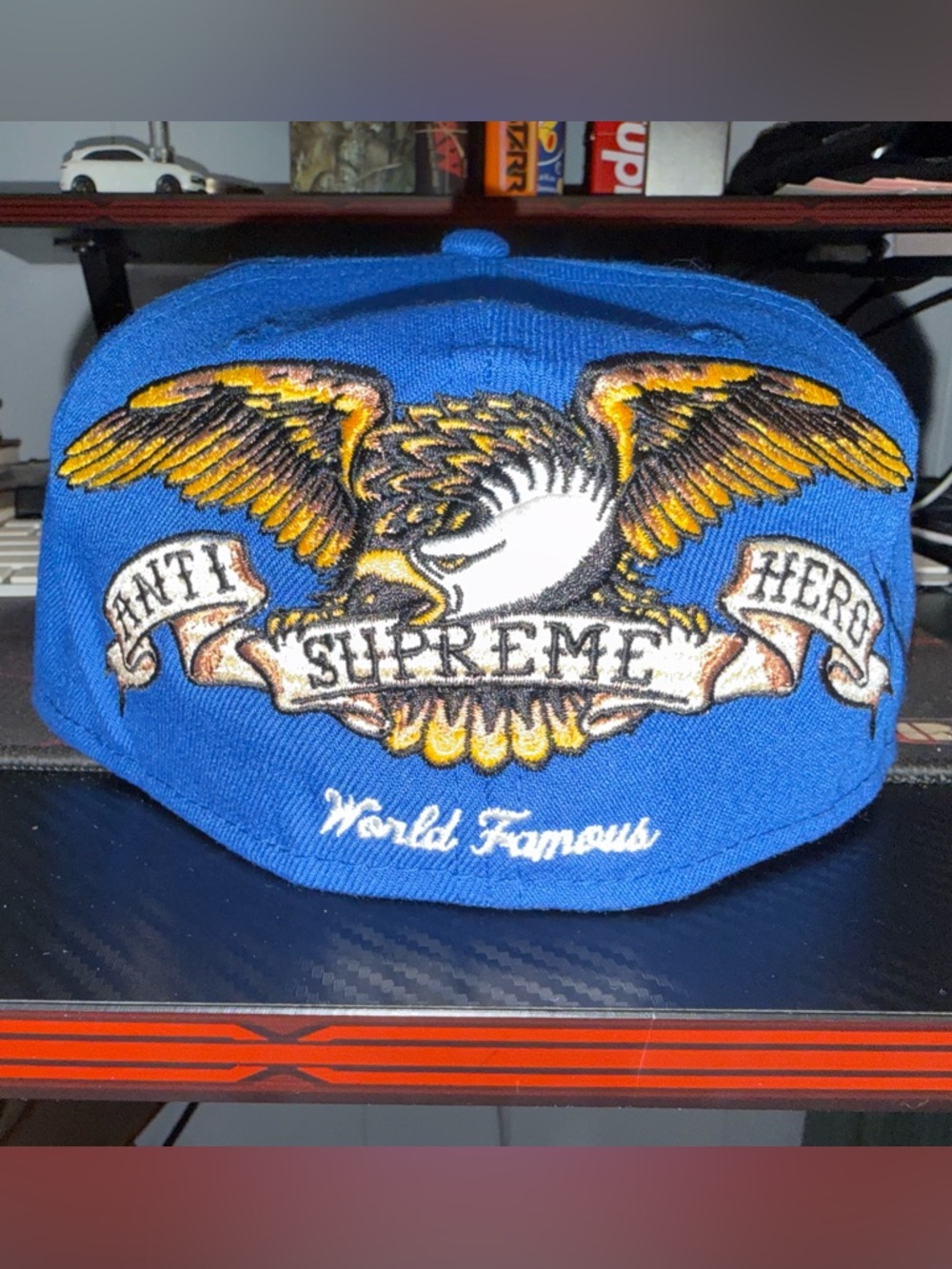 Supreme x New Era Royal Blue 59FIFTY Fitted Cap with Embroidered Detail
